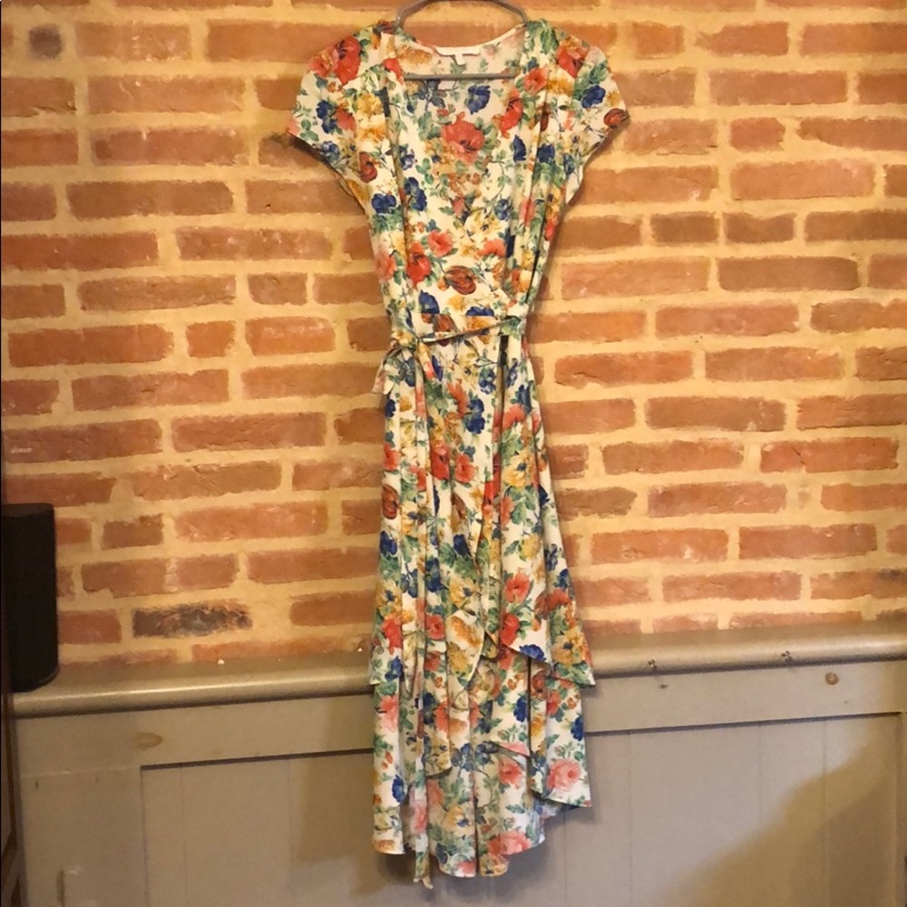 Hi low wrap floral dress
